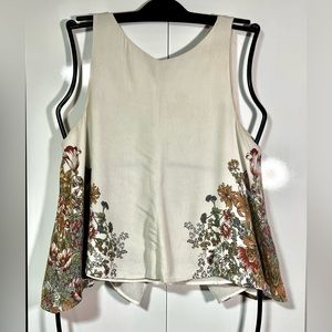 Bone White Floral Top open back | Brand: Zara Trafaluc Collection | Size: Small